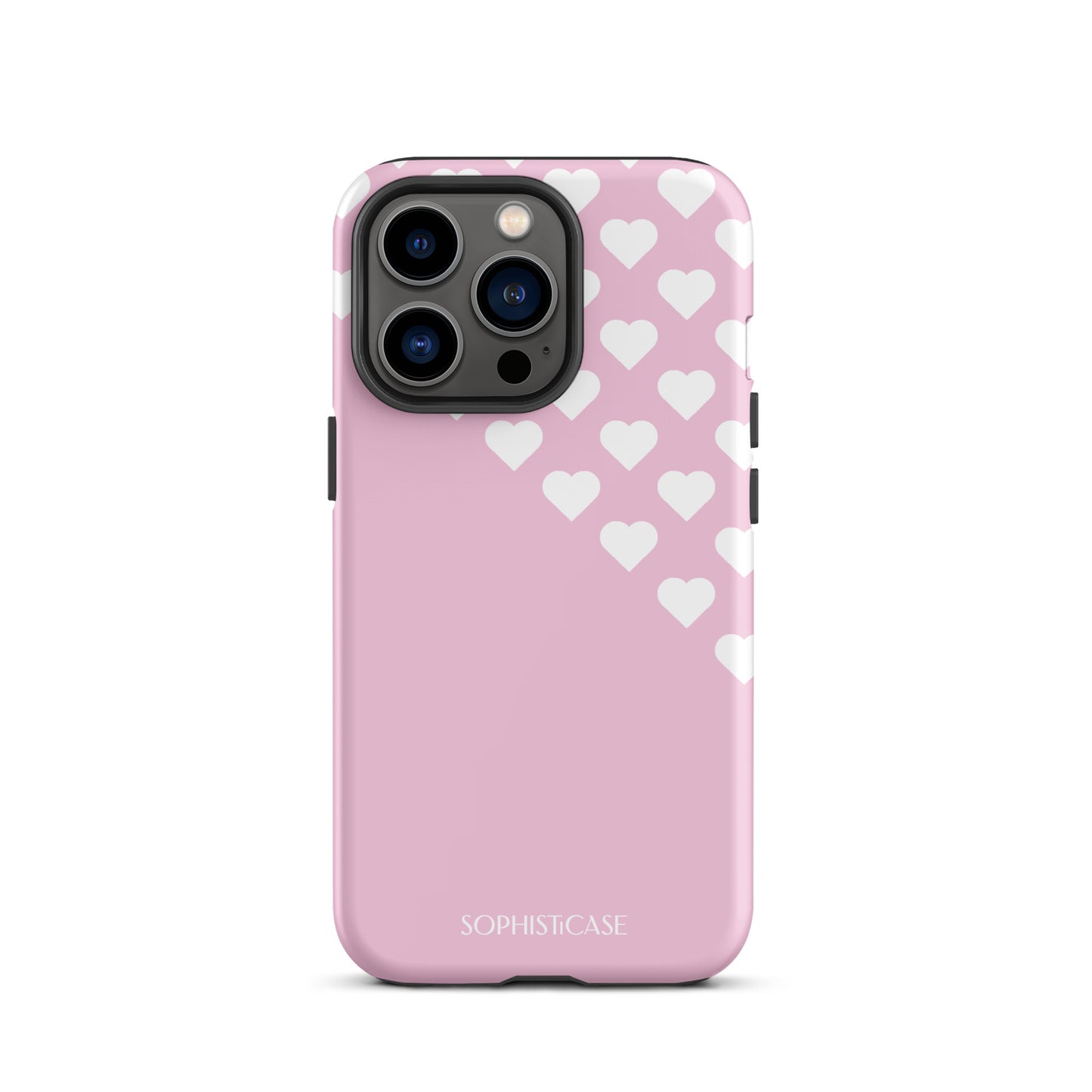 Tough Phone Case Featuring Pink Cream Tiny Hearts Design for iPhone 13 Pro Matte