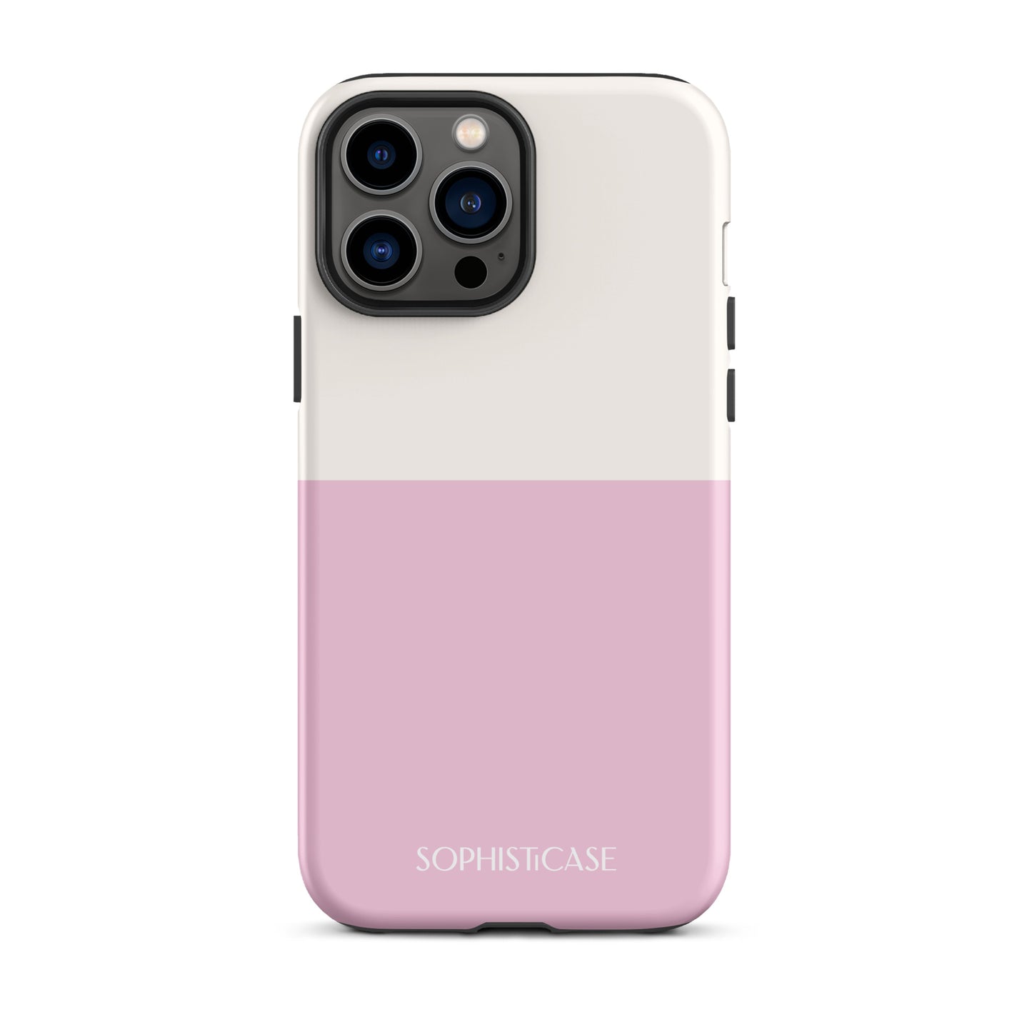 Tough Phone Case Featuring Two Tone Pink Cream Design for iPhone 13 Pro Max Matte