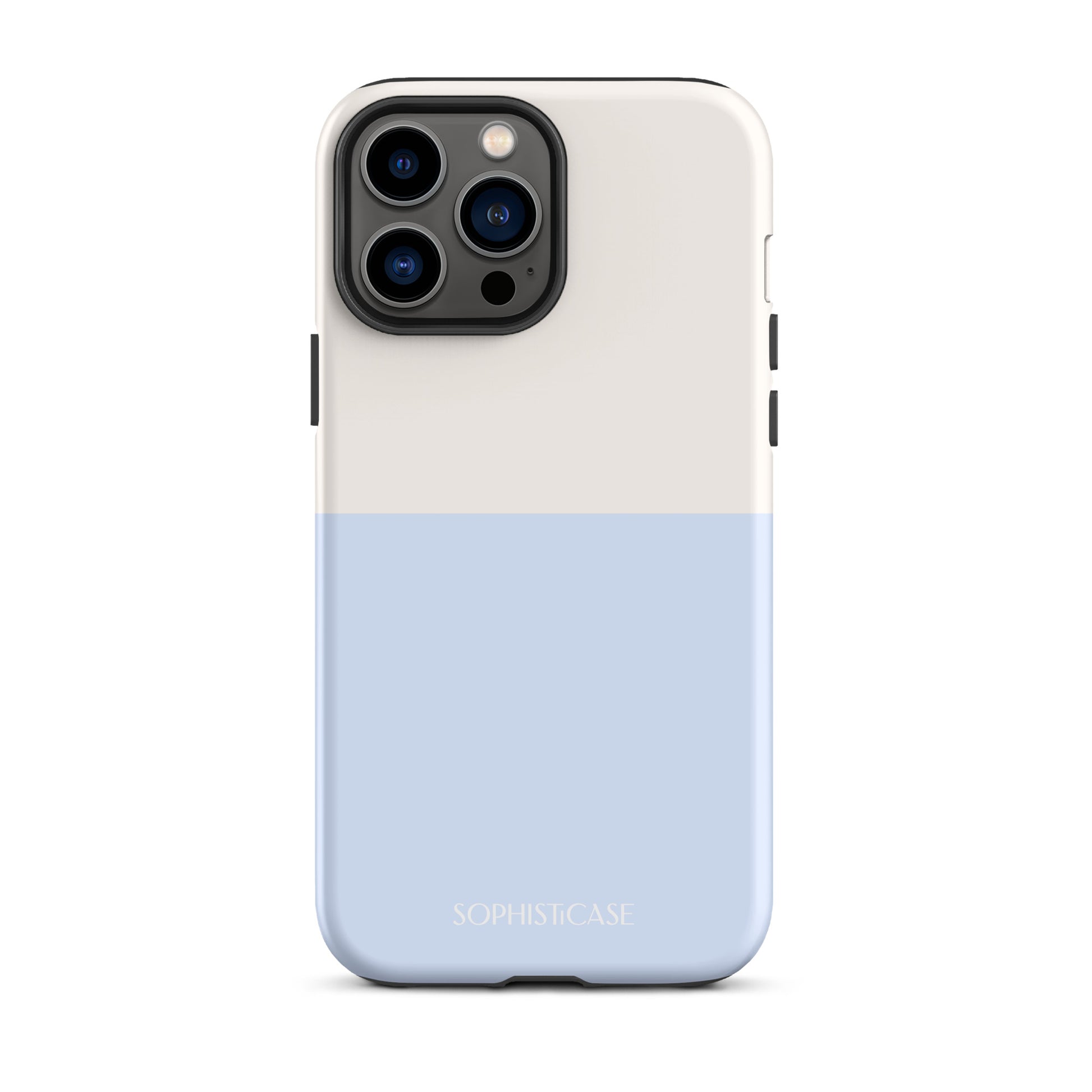 Basics Collection Tough Phone Case Featuring Two Tone Blue Cream Design for iPhone 13 Pro Max Matte