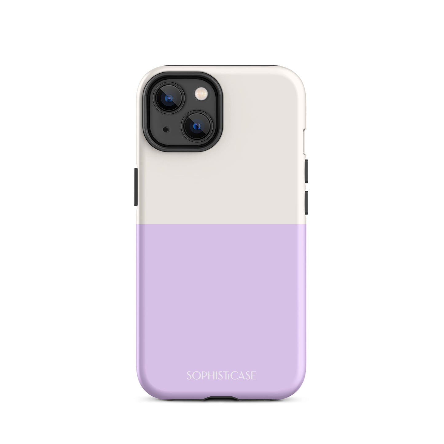 Tough Phone Case Featuring Two Tone Purple Cream Design for iPhone 14 Matte