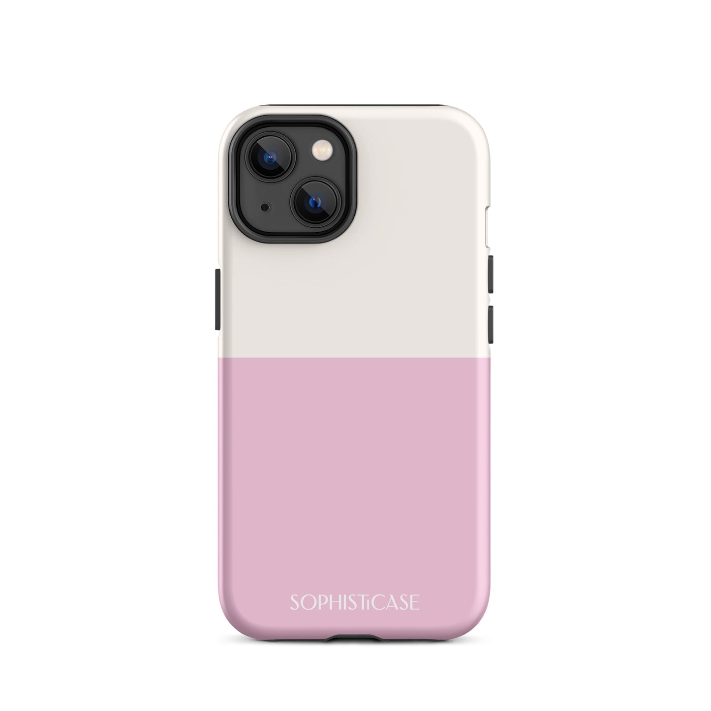 Tough Phone Case Featuring Two Tone Pink Cream Design for iPhone 14 Matte