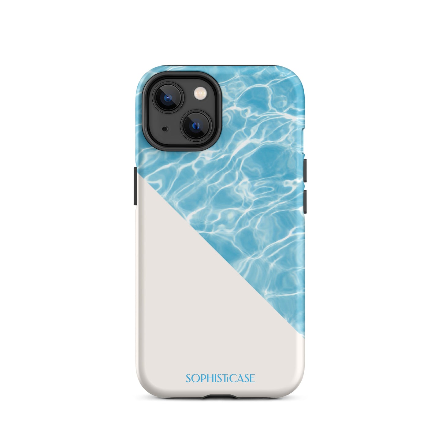 Tough Phone Case Featuring Blue Cream Summer Water Ripples Ocean Waves Design for iPhone 14 Matte