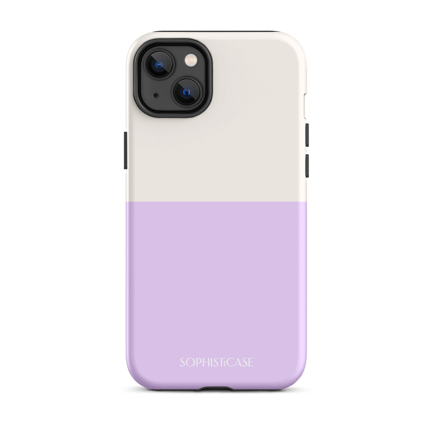 Tough Phone Case Featuring Two Tone Purple Cream Design for iPhone 14 Plus Matte