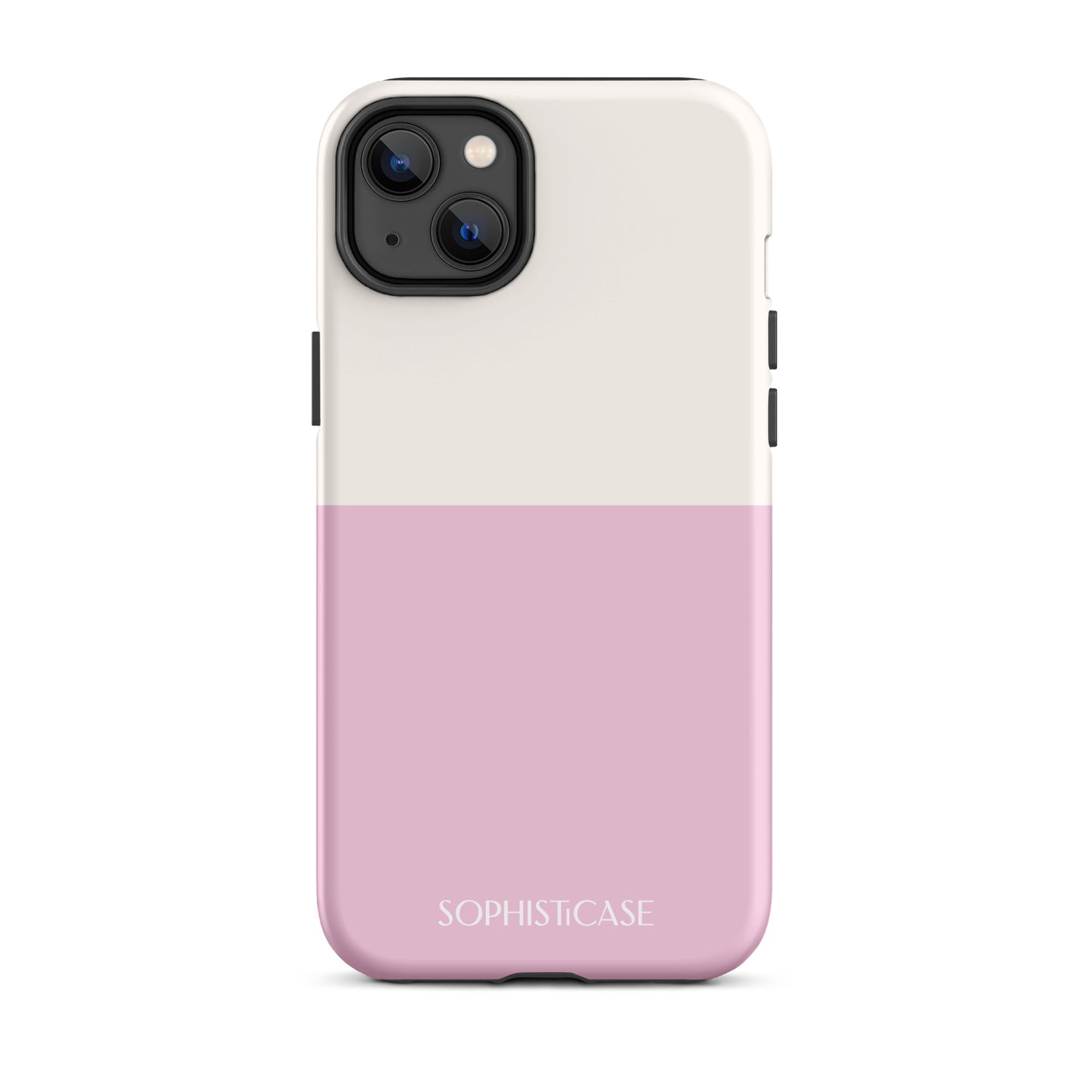 Tough Phone Case Featuring Two Tone Pink Cream Design for iPhone 14 Plus Matte