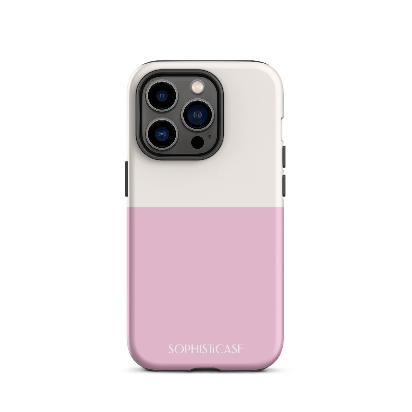 Tough Phone Case Featuring Two Tone Pink Cream Design for iPhone 14 Pro Matte