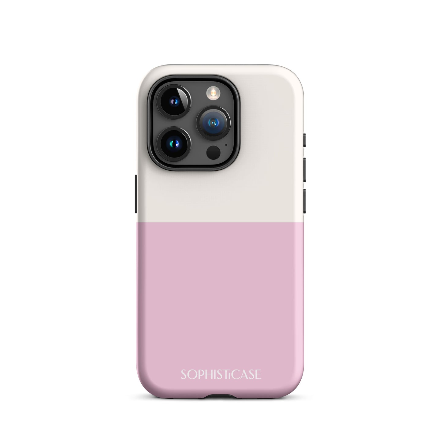 Tough Phone Case Featuring Two Tone Pink Cream Design for iPhone 15 Pro Matte